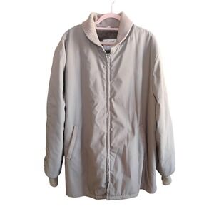 Vintage English Squire Coat 50L Sherpa Lined Made USA Taupe Long Jacket